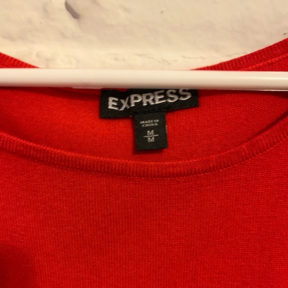 Express 3/4 Length Sleeve Red Sweater - Picture 2 of 3